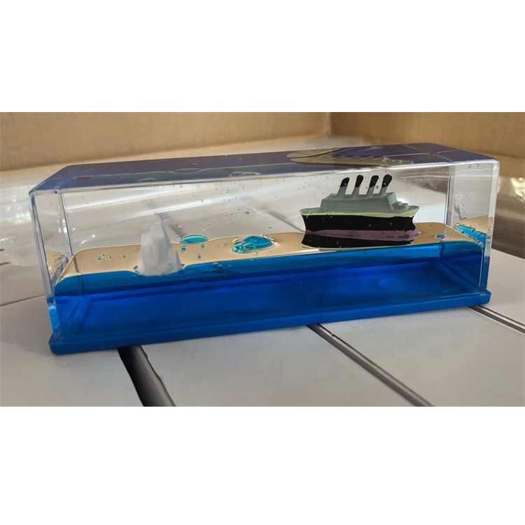 Liquid Wave Cruise Ship Decoration - Titanic & Iceberg Showpiece for Home Décor, Car Dashboard, Paperweight & Gifting